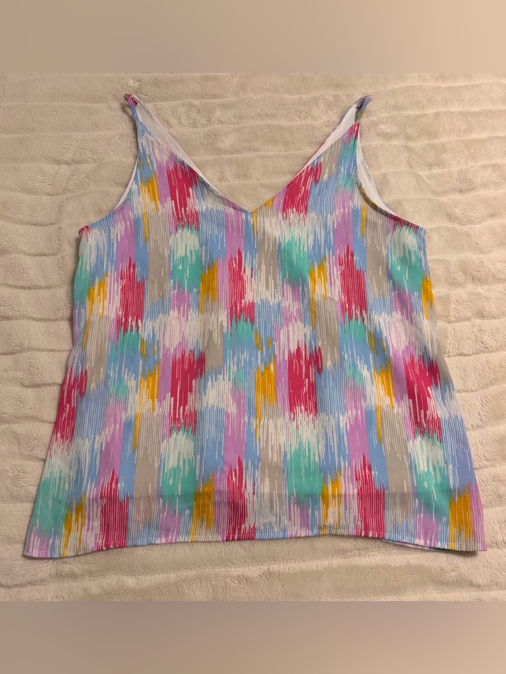Women’s Multicolor Colorful Strappy Tank Top Pants Store Boutique Size Large